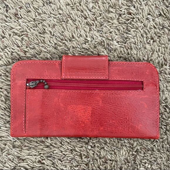 SJ red leather bi fold wallet - Picture 6 of 6